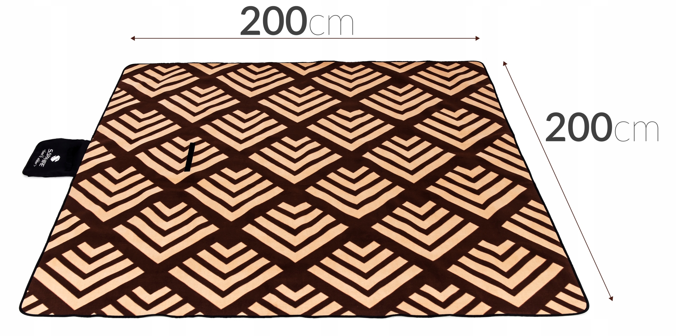 KOC piknikowy PLAŻOWY 200x200cm SAPPHIRE z IZOLACJĄ wodoodporny Z UCHWYTEM Długość (cm) 200
