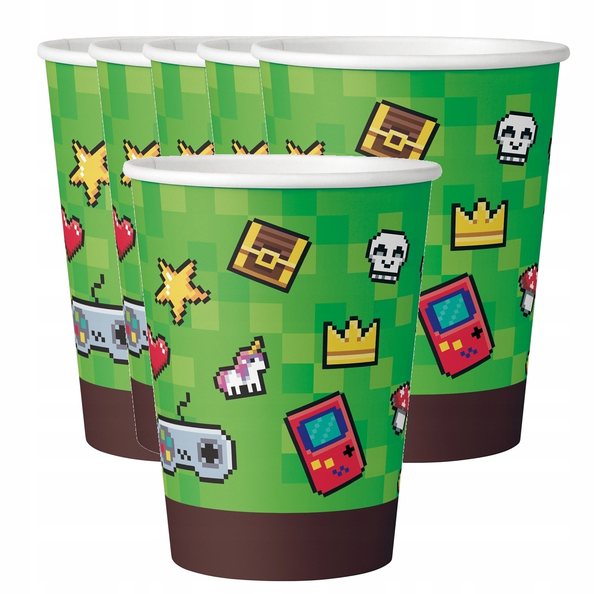 Kubeczki na urodziny motyw styl piksele minecraft