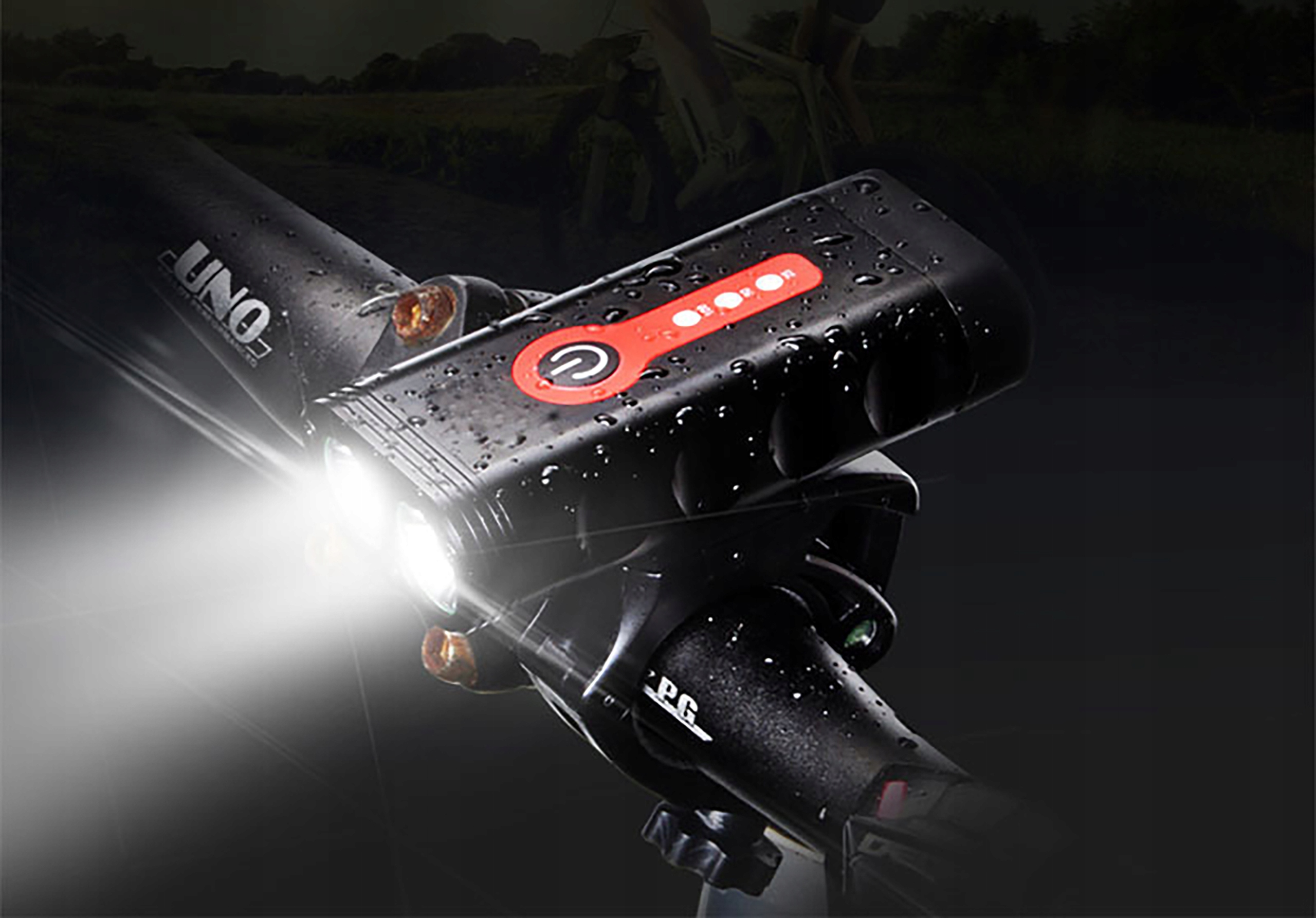 LAMPKA ROWEROWA LED PRZÓD 1800 LUMENÓW MOCNA + TYŁ OŚWIETLENIE ROWEROWE Marka Rebel