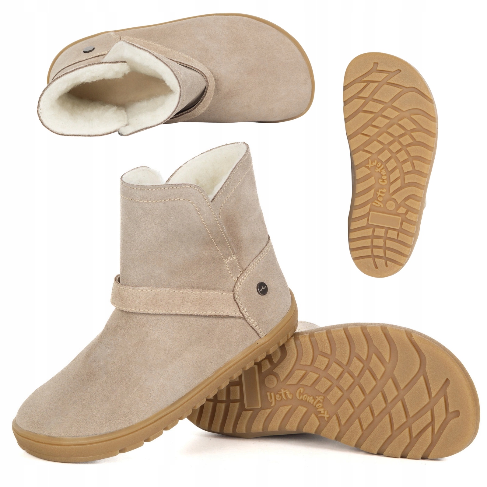 Dámské barefootové boty Olivier Harper béžové kožené zateplené merino 38