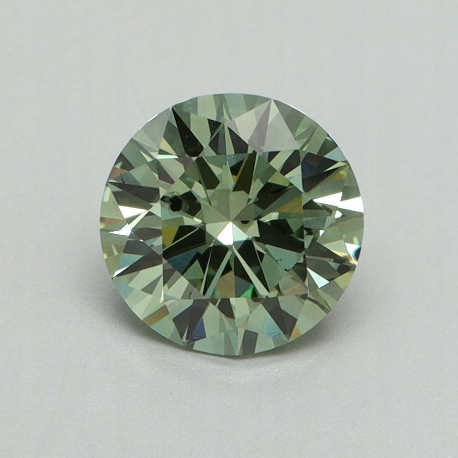 Diament laboratoryjny kolorowy 1.23ct ROUND Fancy Vivid Green SI2 (IGI)