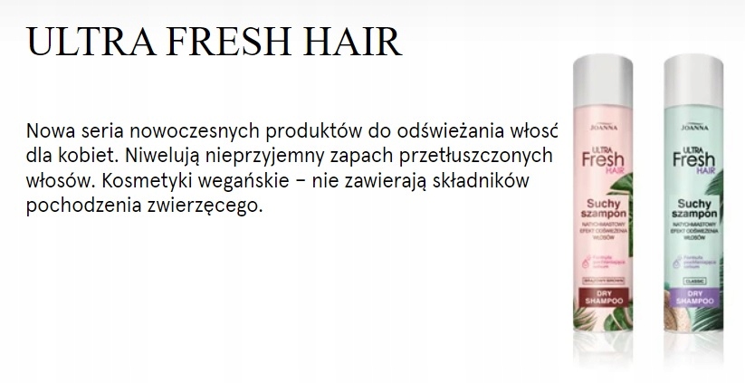 JOANNA ULTRA FRESH HAIR - SUCHY SZAMPON WŁ. BRĄZ EAN (GTIN) 5901018019860