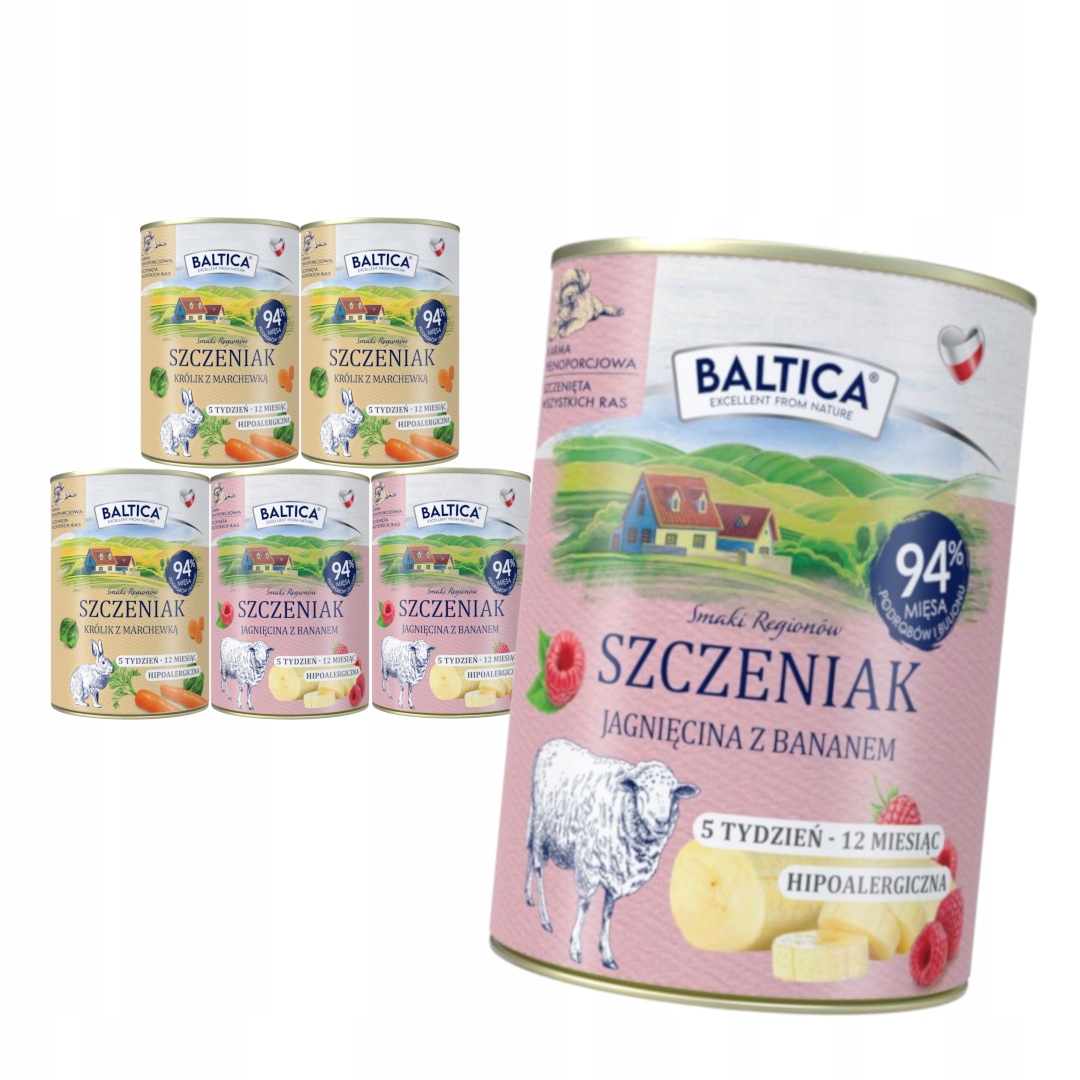 Baltica Smaki Regionów 6x400g Bezzbożowa Karma Dla Szczeniąt Mix 2 Smaków