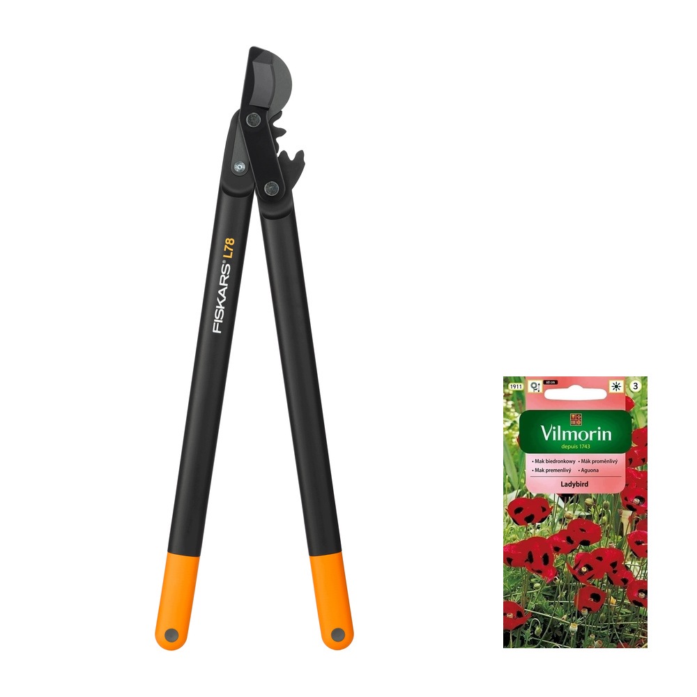 Fiskars Powergear Zahradní nůžky nůžkový dvouruční na větve L78 +dárek semena