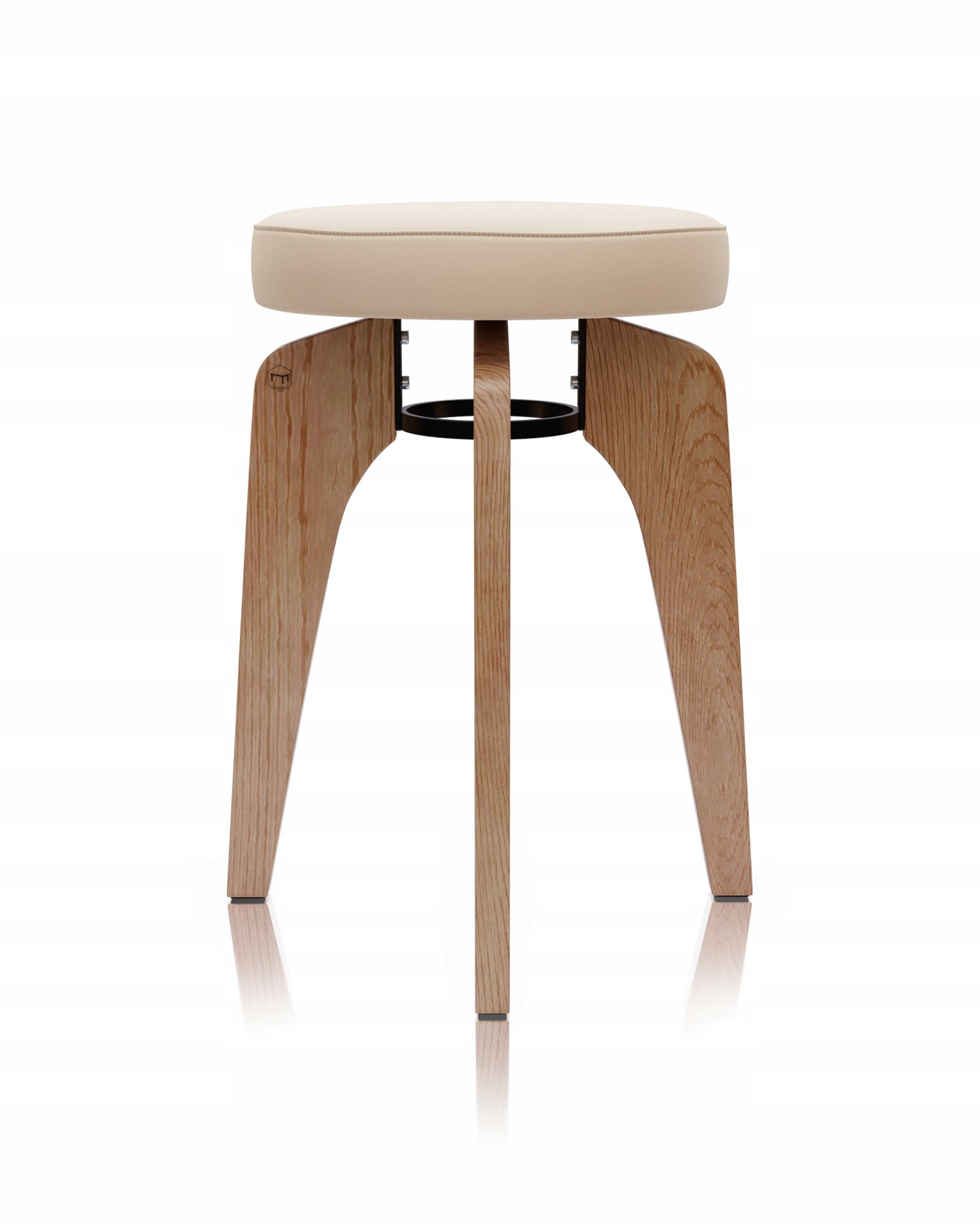 Stołek Taboret drewniany KOSMO Dębowy tapicerowany Marka Meble Stelmach