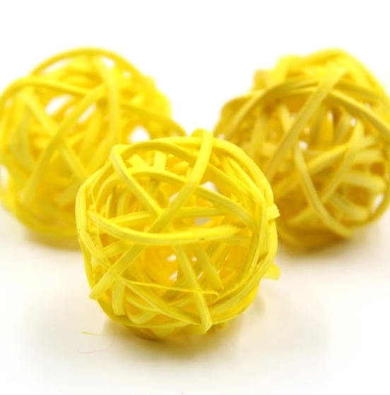 

kule ratanowe, bombki ratan Żółte 5szt