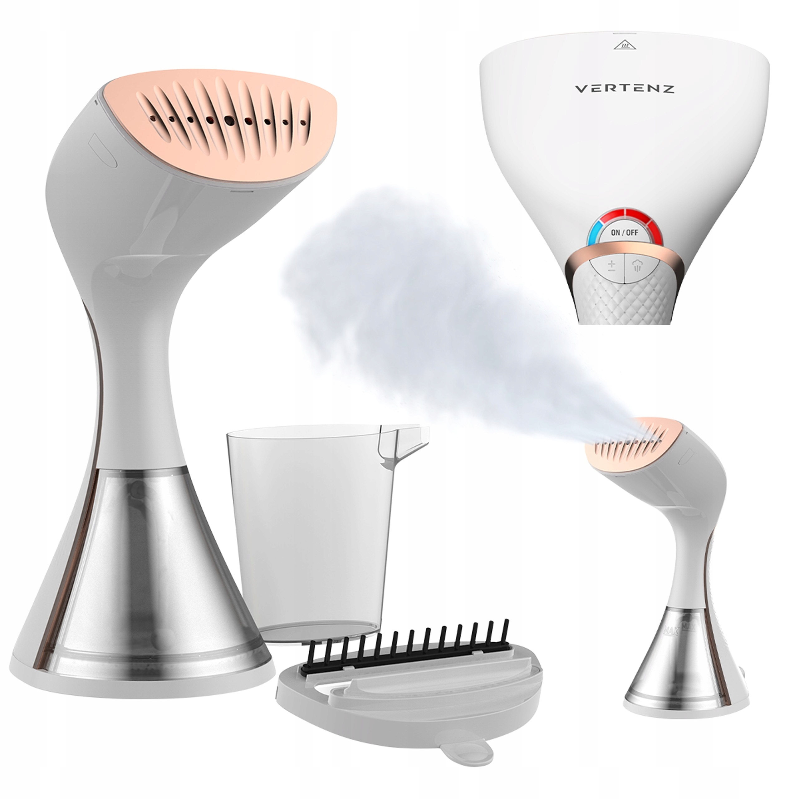 Vertenz Parownica Steamer do ubrań 1650 W Żelazko Parowe Aura 40 white