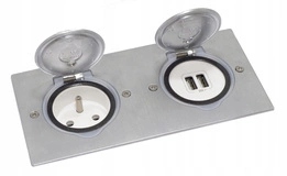 Podlahová zásuvka IP44 s Usb Inox Legrand 089702