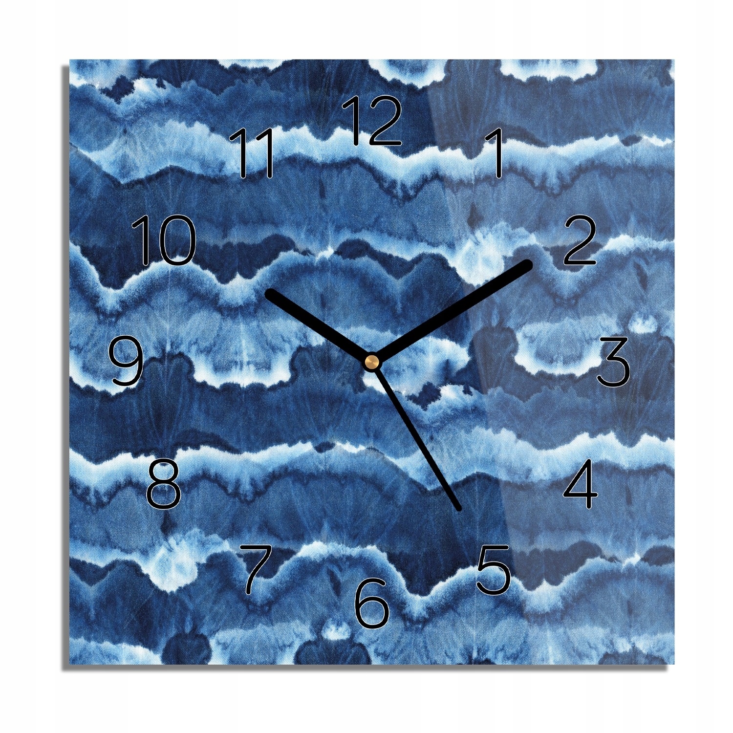 

Niebieskie fale wzór foto-zegar nowoczesny 30x30