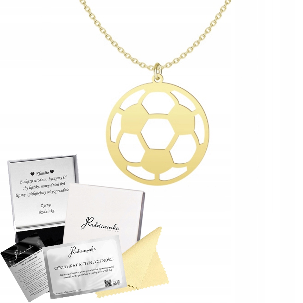 Zlatý Náhrdelník Fotbalový Řetízek Stříbro 925 Dárek Šperky Přání