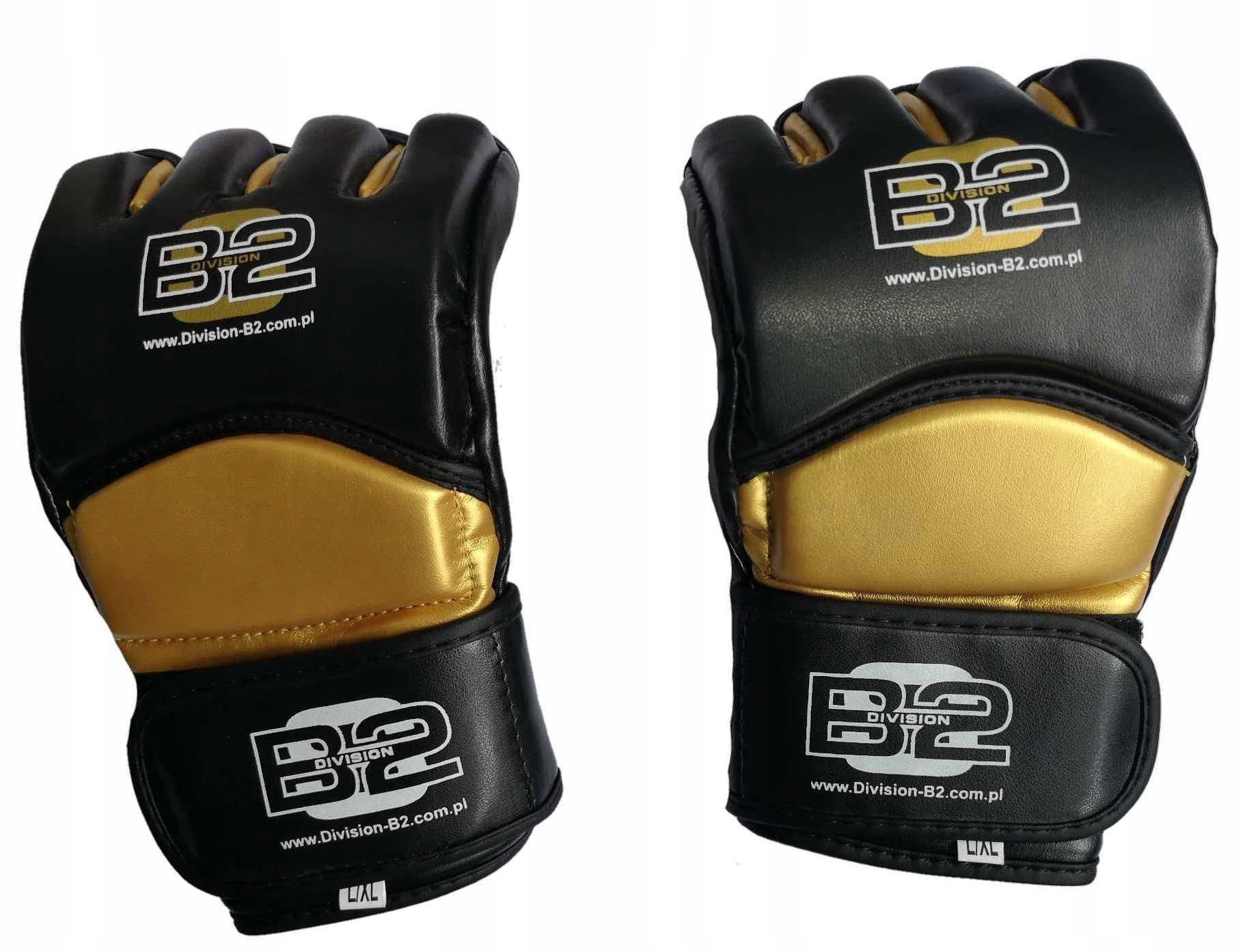DIVISION-B2 Skórzane Rękawice Grapplingowe Mma S/m