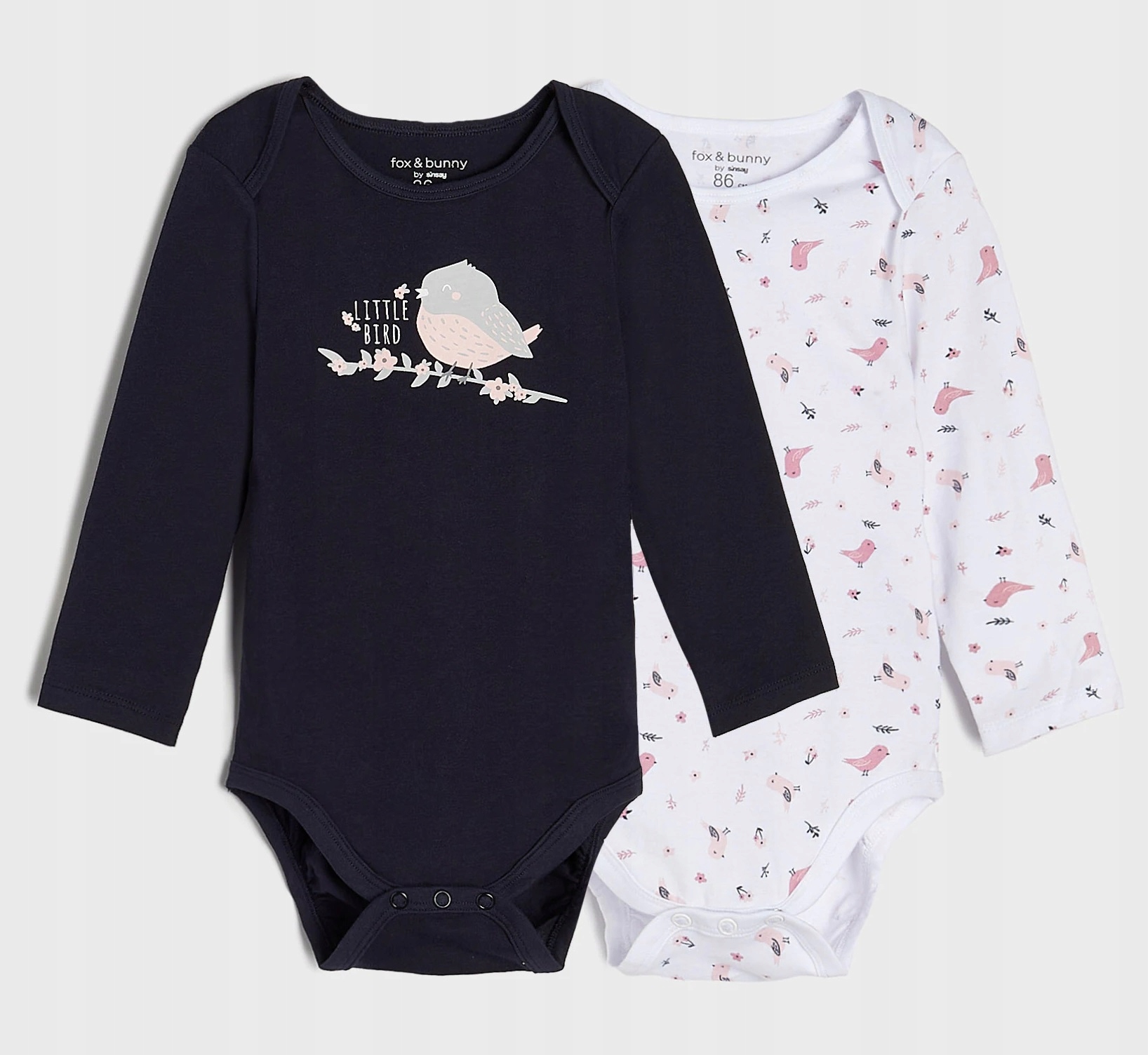 

Sinsay Body Długi Rękaw 2szt 12-18m 86m Ptak Czerń