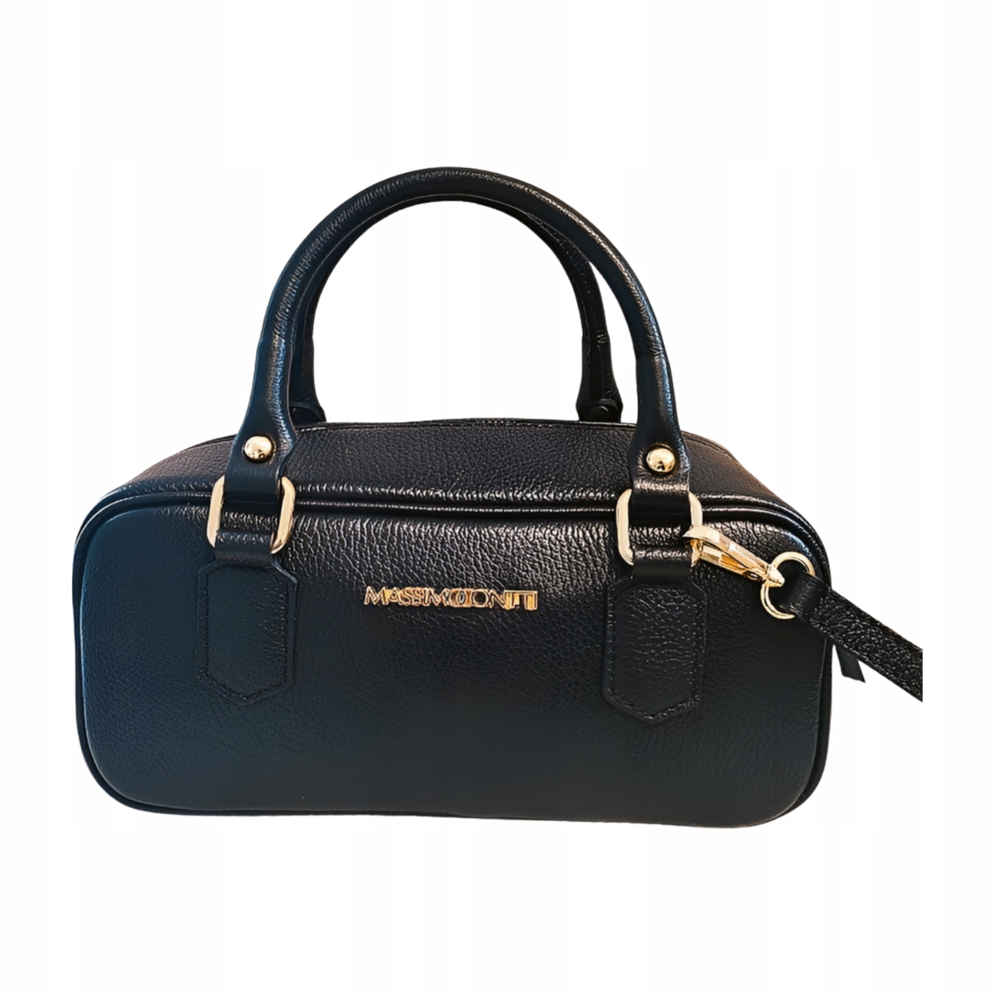 Massimo Contti kožená kabelka kufřík černá