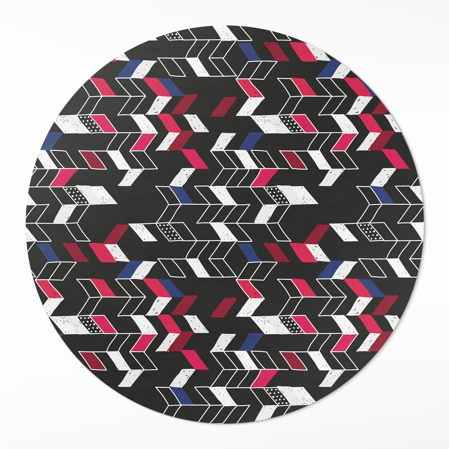 Vinylový Kulatý Koberec Moderní design, módní geometrický vzor, průměr 130 cm