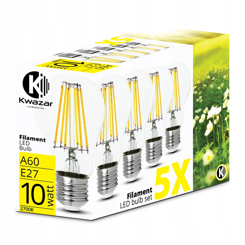

5 x Żarówka Led E27 10W Filament 2700K 15%