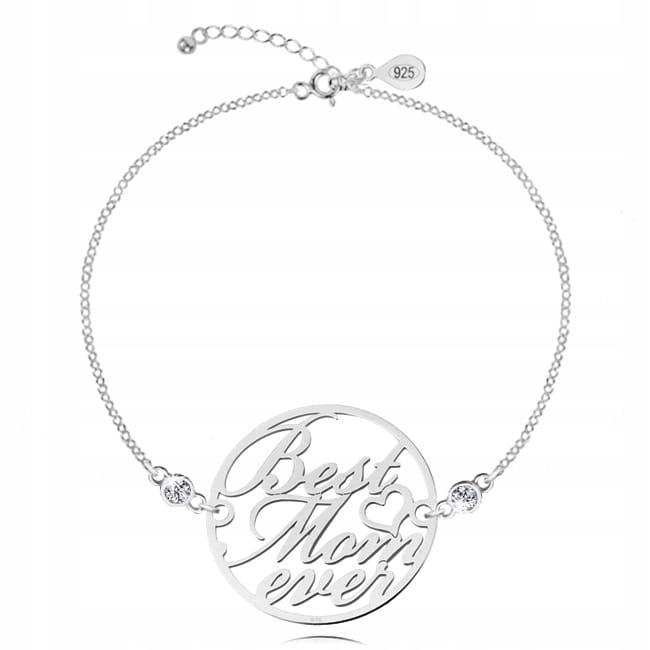 

Bransoletka srebrna Best Mom Swarovski dla mamy