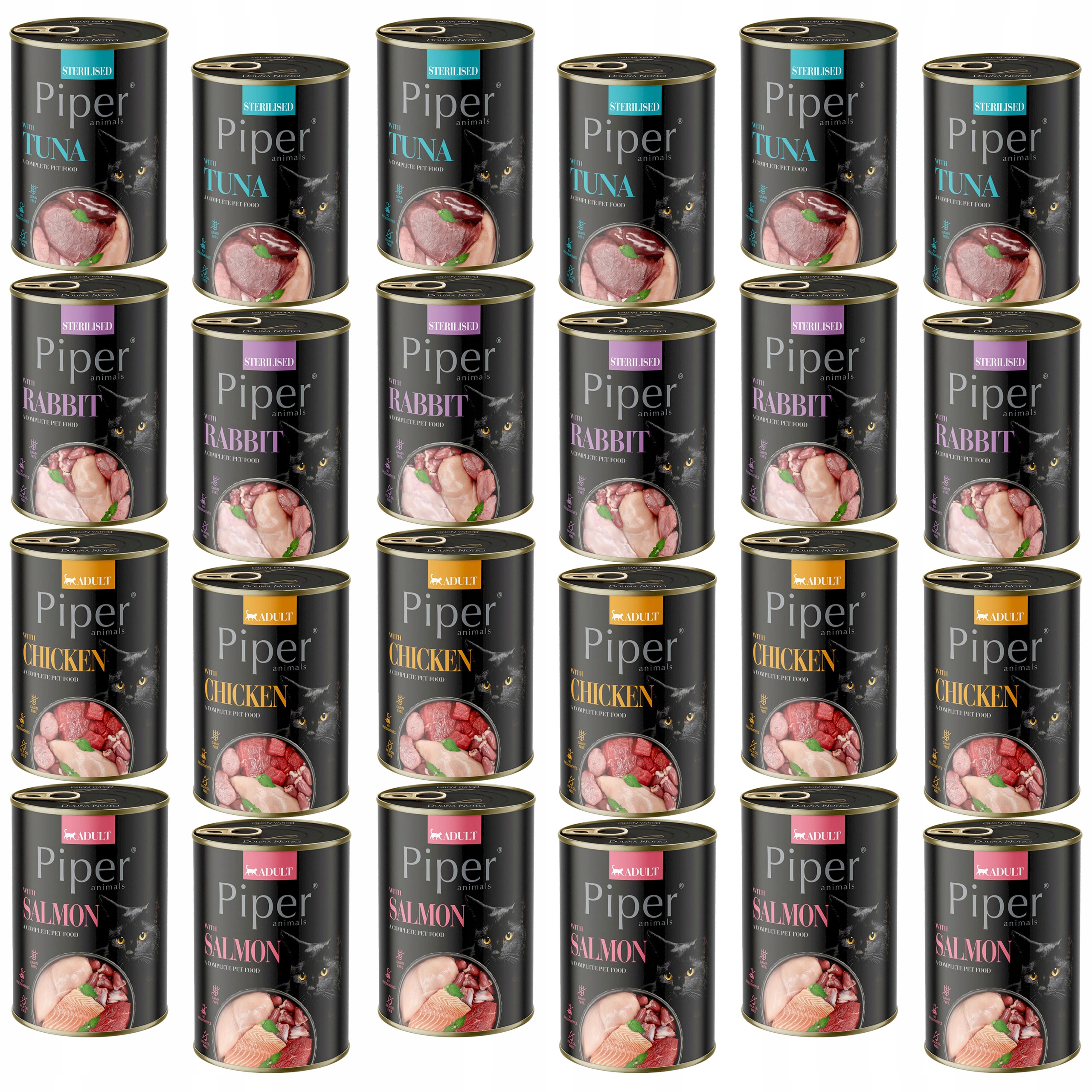 Piper Krmivo mokré pro kočky Dolina Noteci mix chutí 24 x 400 g bez obilovin