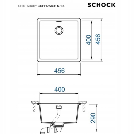 Zlew Schock GREENWICH N-100 FB Silverstone Kod producenta Schock GREENWICH N-100 Silverstone
