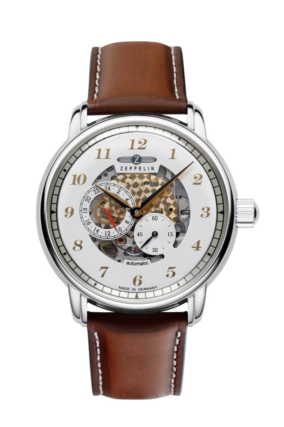 Pánské hodinky Zeppelin New Captain's Line 86581 42 mm, bílý ciferník, ocel