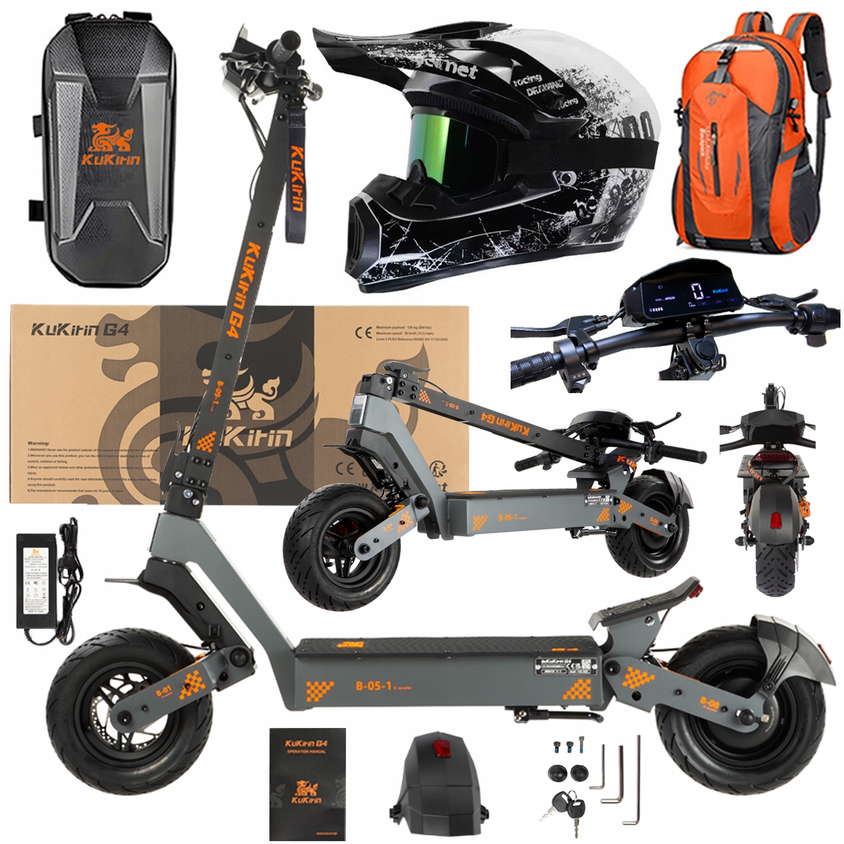 KuKirin G4 Skládací elektrická vozidla 2000W 70KM/H 60V 20Ah 75km Dárek