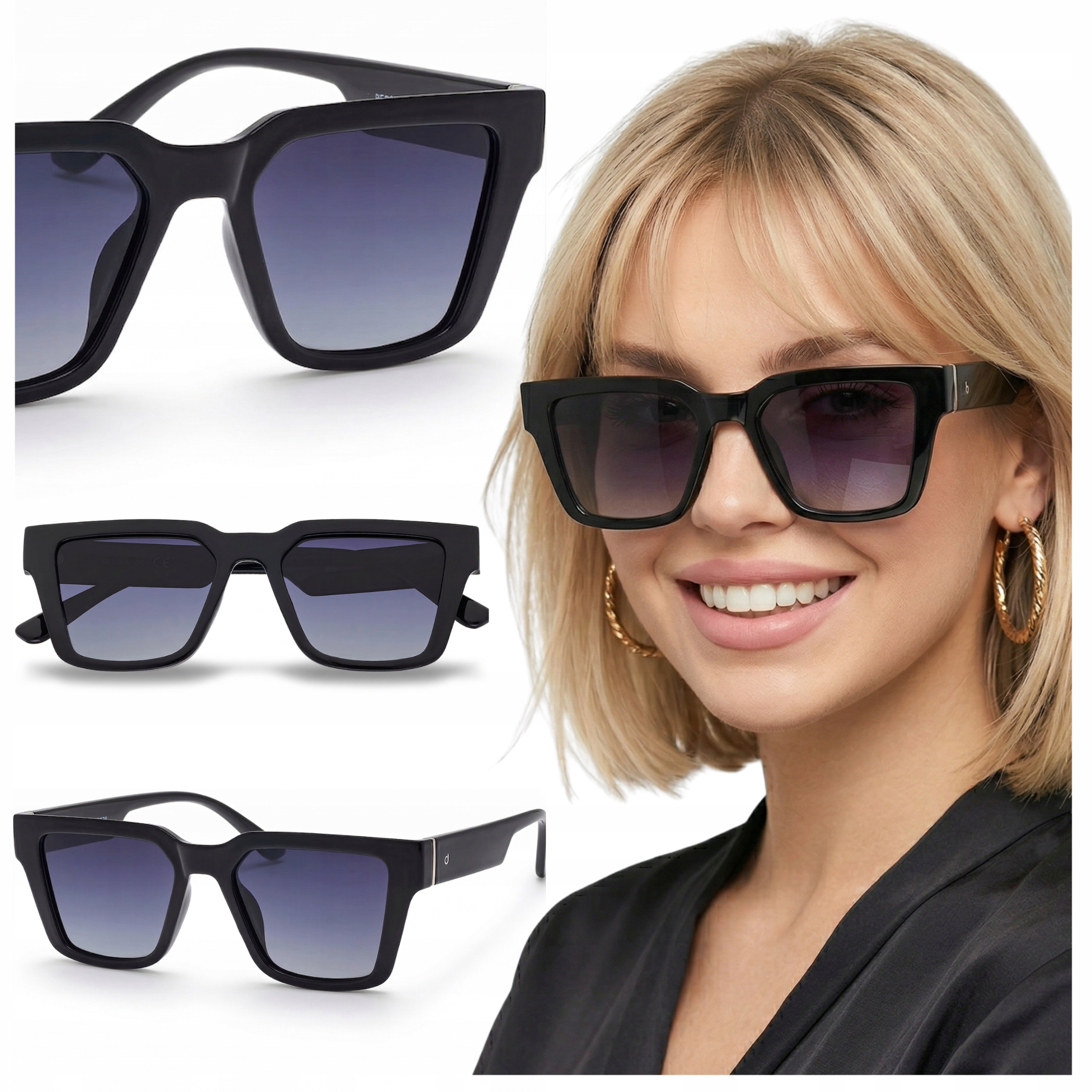 Okulary przeciwsłoneczne damskie z polaryzacją duże Brilo