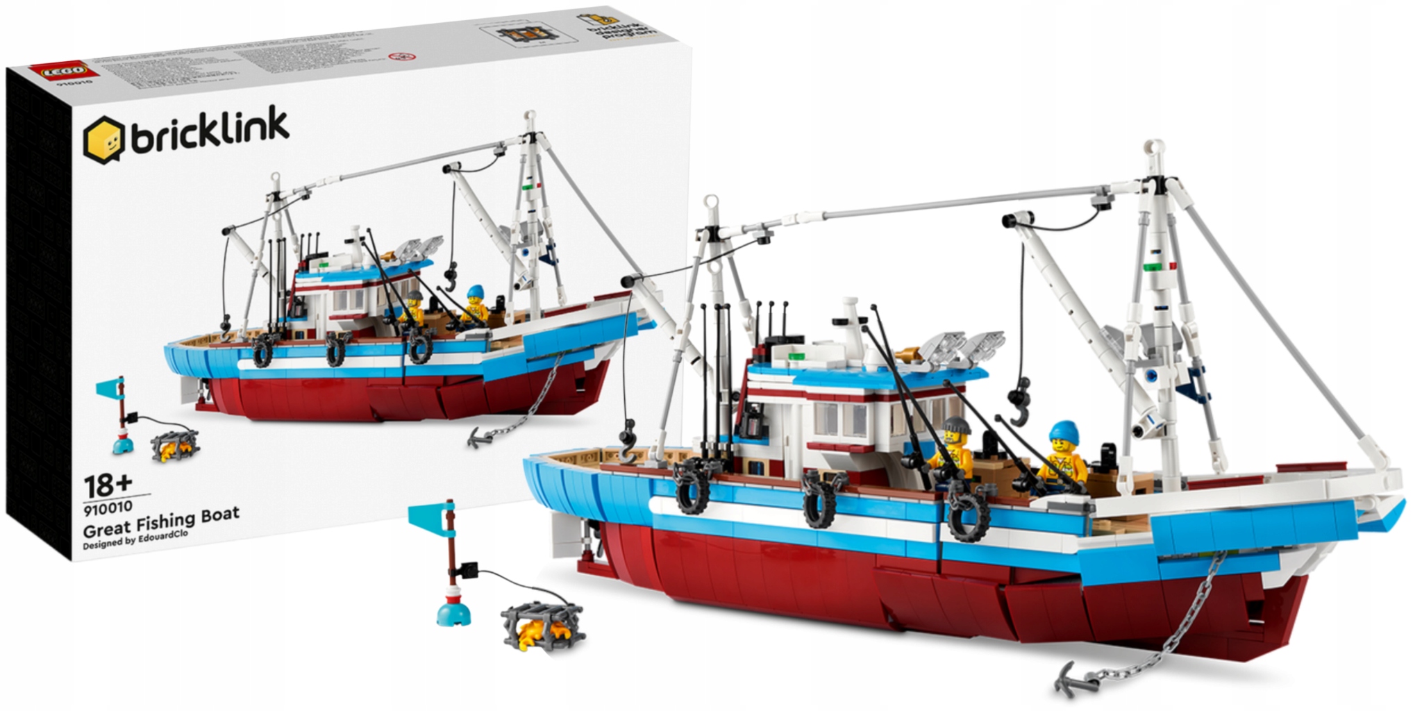 LEGO 910010 Bricklink | Duży Kuter Rybacki | Łódź Statek | 1597 Elementów