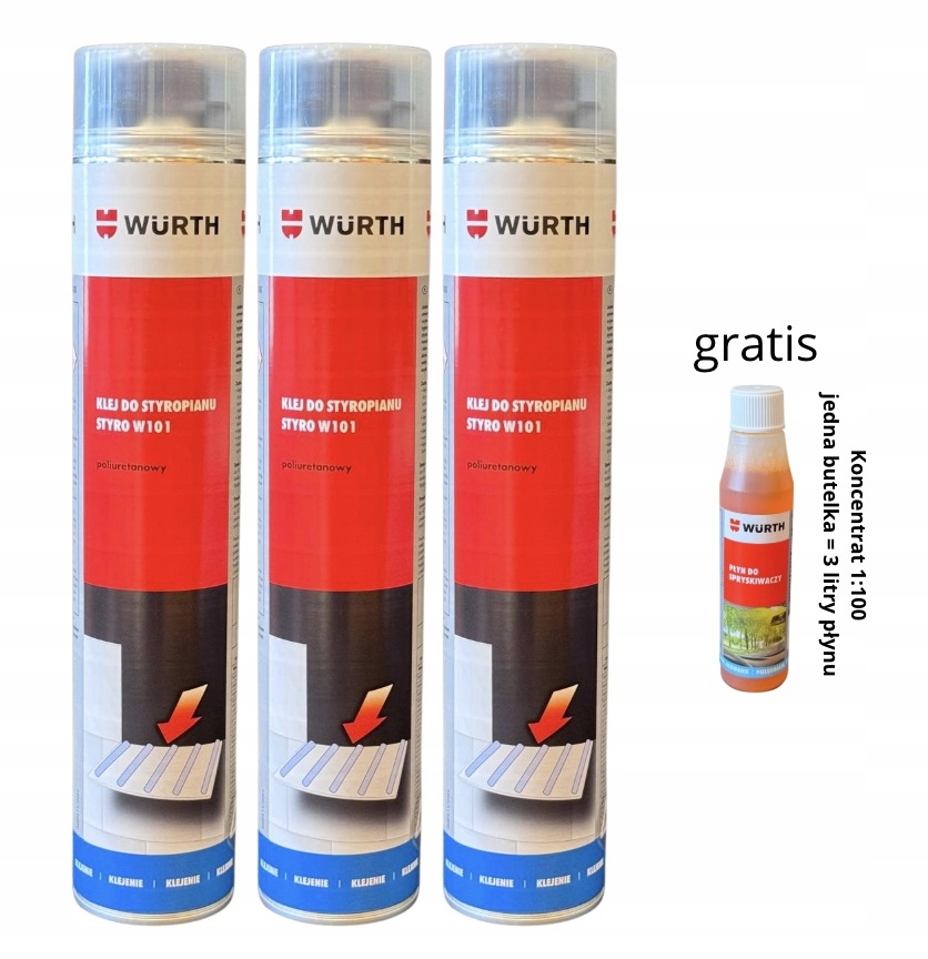 Wurth Styro W101 lepidlo na polystyren a izolační desky Polyuretanové 750 ML