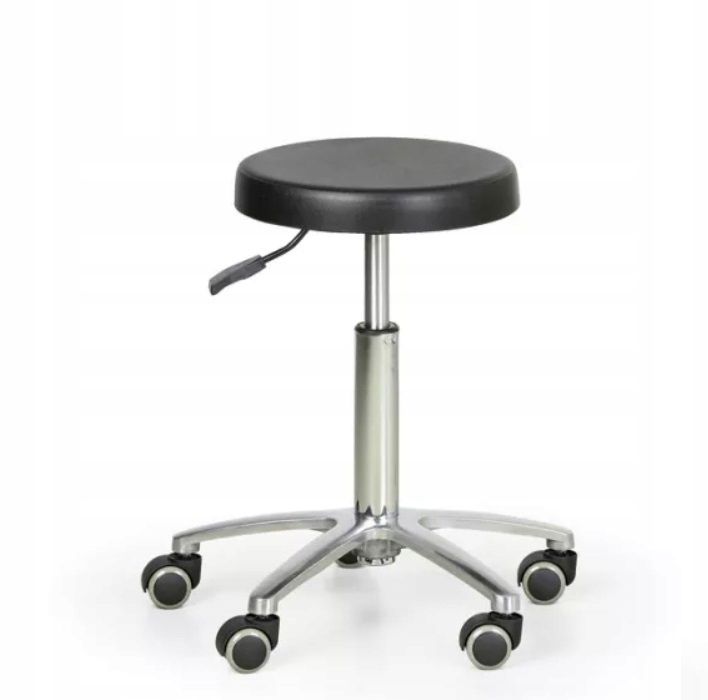 Otočná stolička na kolieskach z ekokože, otočná stolička z hliníka