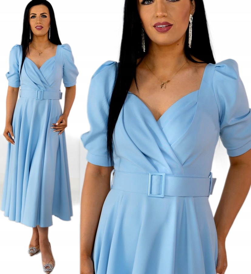 Dámské šaty na svaté přijímání Elegantní šaty na svatební hostinu Modrá XXL