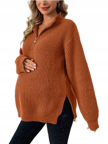 SHEIN SWETER POMARAŃCZOWY CIĄŻOWY PROSTY ŁLD
