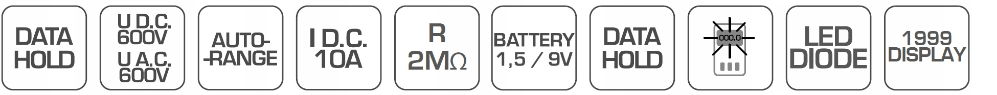Miernik uniwersalny multimetr LCD Hogert HT1E602 Model HT1E602