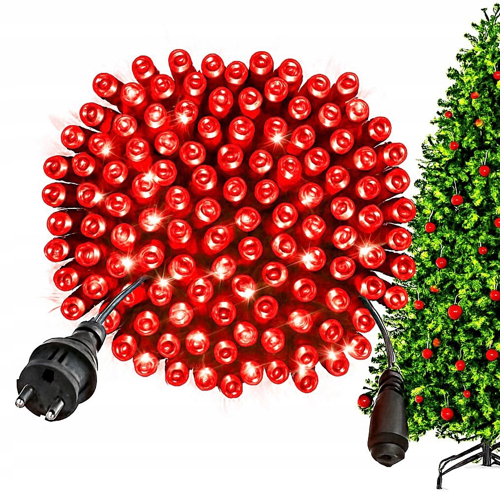 Vánoční Osvětlení Na Stromeček 1000 Led Venkovní, červené, Flash Efekty