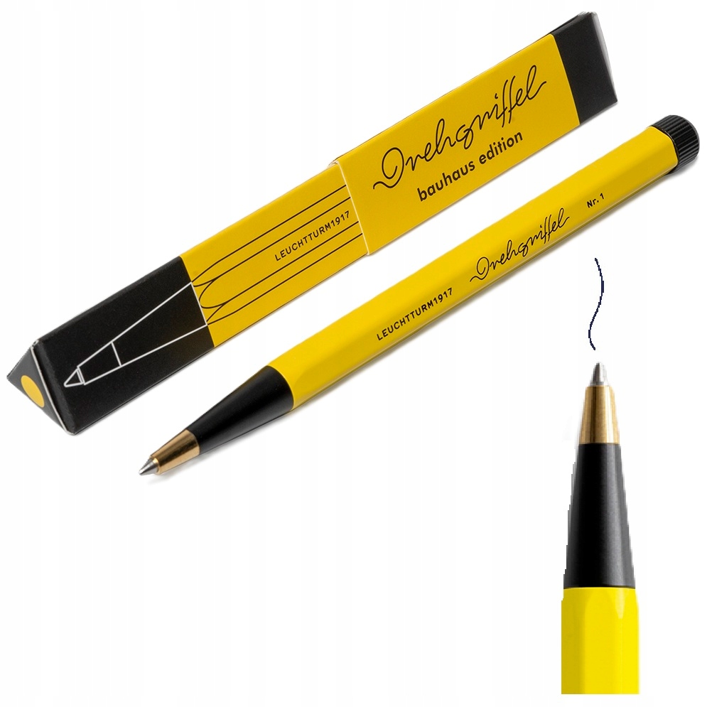 LEUCHTTURM1917 Długopis obrotowy twist Drehgriffel Bauhaus Cytrynowy/czarny