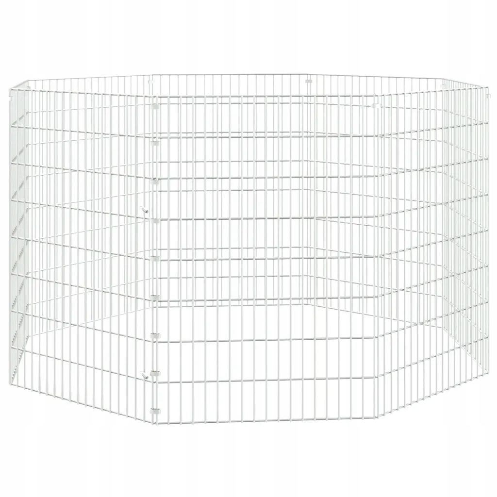 Levně Kotec pro zvířata VidaXl 8 panelů 54x80 cm, galvanizované železo