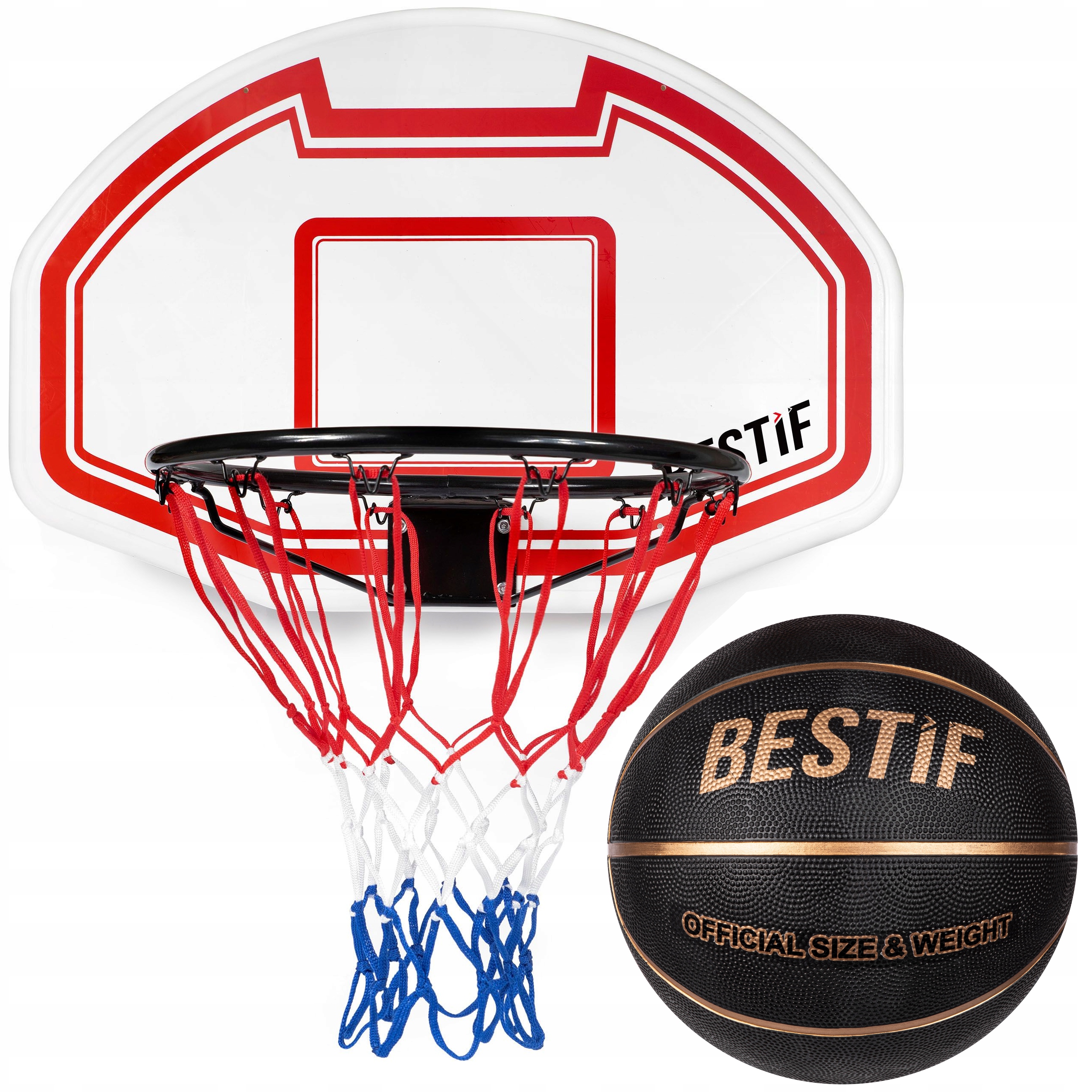 Basketbalová Deska Koš Kotouč Obruč Míč Do Koše Bestif Sada