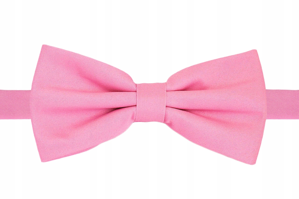 

Mucha Muszka Męska Klasyczna Gładka 12x6 cm Różowa