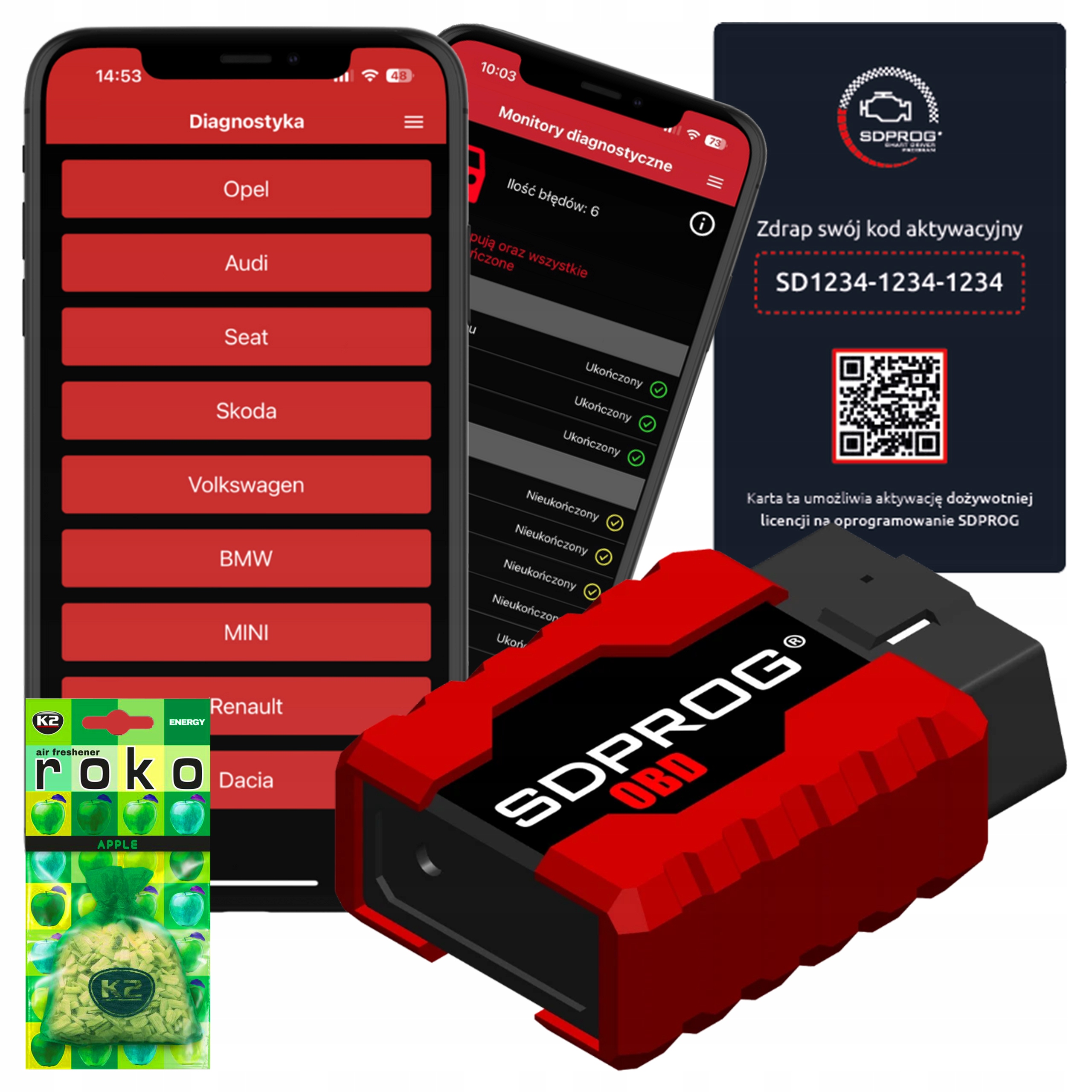 Sdprog Obd Skaner Diagnostyczny Auta Program Interfejs Dpf Silnik Abs