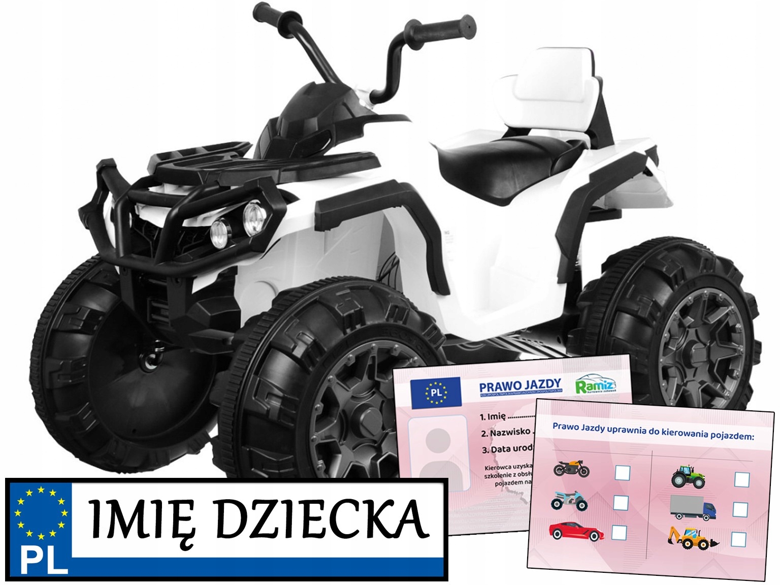 Quad Atv elektryczny pojazd Quady Dla Dzieci piankowe koła 2 x 45W