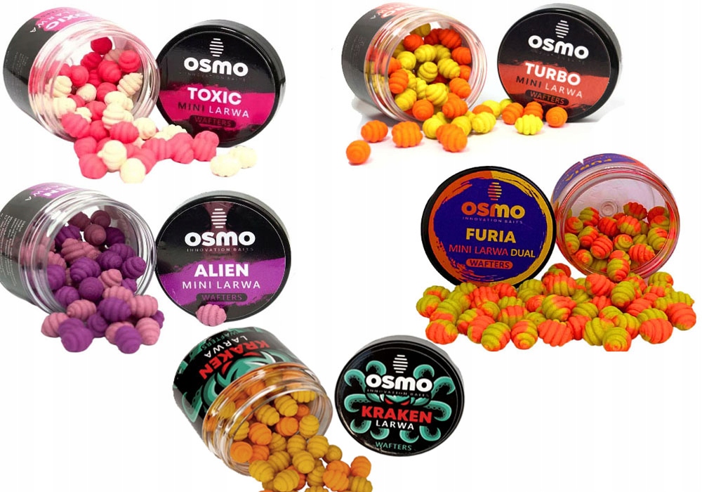 5 szt Osmo Mini Larwa Wafters 10x7mm 50ml Turbo Toxic Furia Alien Kraken