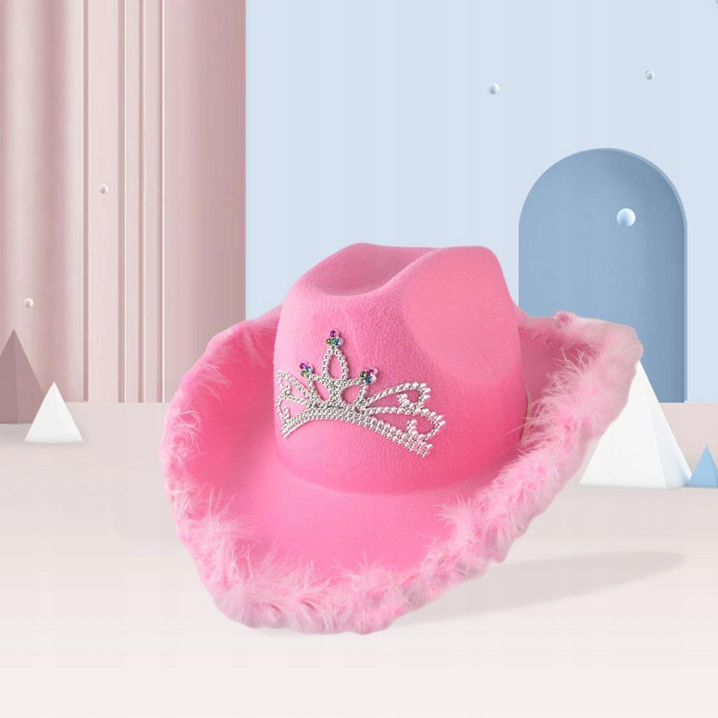 Ковбойський капелюх з короною з широким рожевим кольором