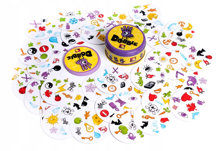 GRA KARCIANA DOBBLE RODZINNA TOWARZYSKA IMPREZOWA SPOSTRZEGAWCZOŚĆ 55 KART Nazwa DOBB01PL