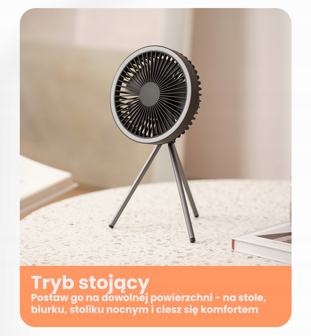 WIATRAK OGRODOWY PRZENOŚNY USB WENTYLATOR 3w1 STOJĄCY WISZĄCY LED POWERBANK Marka iGo