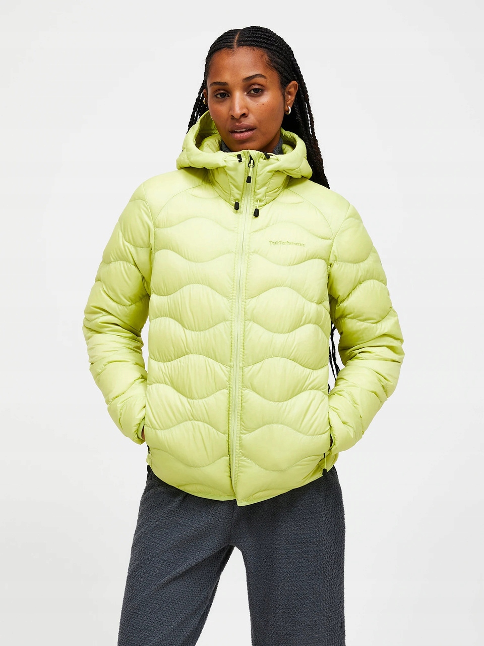 Peak Performance Dámská péřová bunda s kapucí Helium Down Hood Crystal Green S