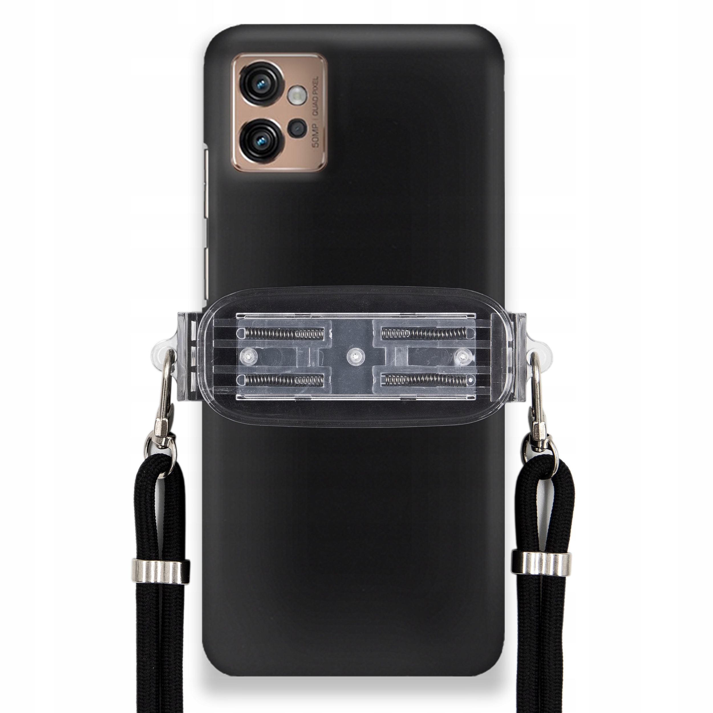 Pouzdro Pro Motorola G32 Smooth Case Ochranný Držák Univerzální Černá Šňůrka