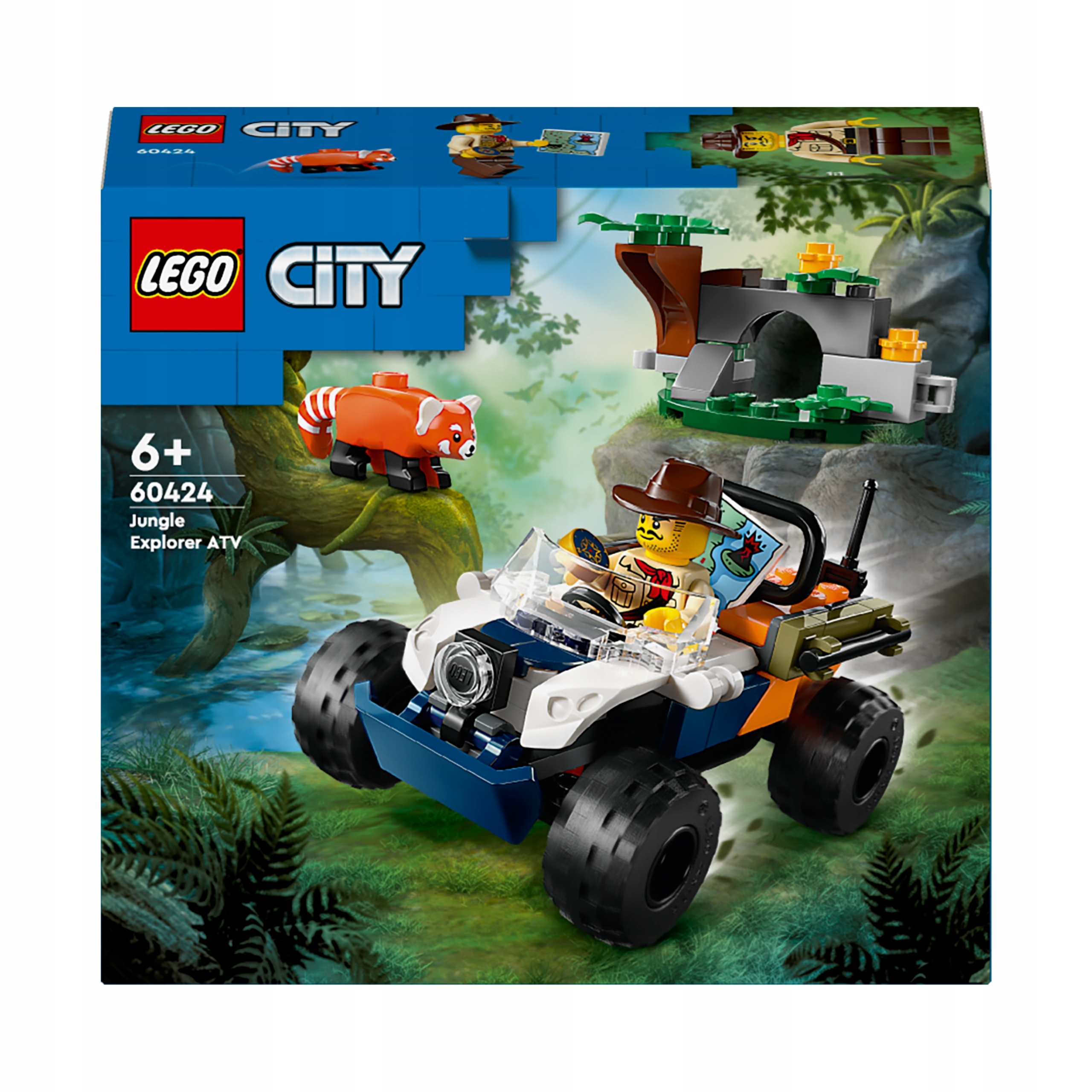 Lego 60424 City Quad průzkumníka džungle s červenou pandou
