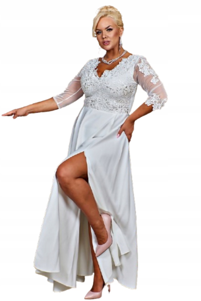 Carmen II 3/4 ecru Dlouhá Šaty S Krajkou L