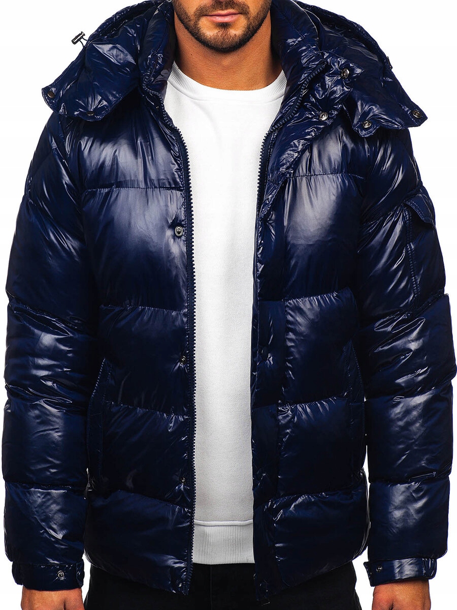 Zimní Bunda Prošívaná Pánská Bunda Tmavě Modrá 9970 DENLEY_2XL
