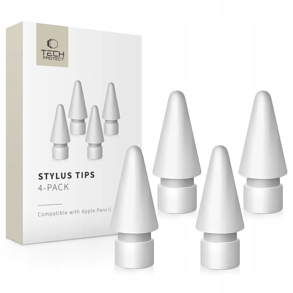 Rysik Tech-Protect Stylus Tips do Apple Pencil 4-Pack biały