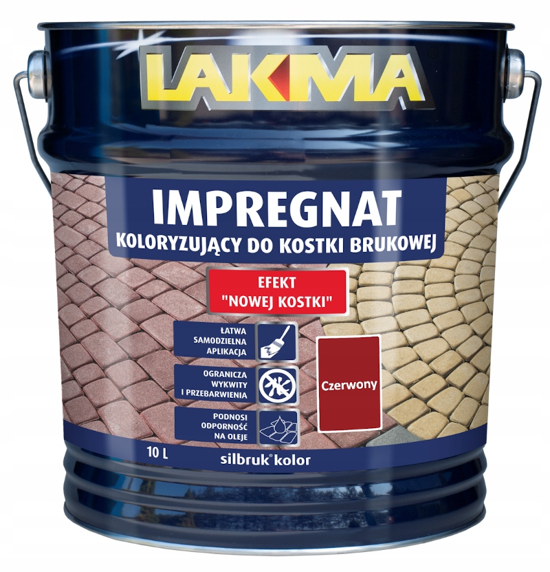 LAKMA SILBRUK KOLOR Impregnat do Kostki Brukowej Betonu Czerwony 10L