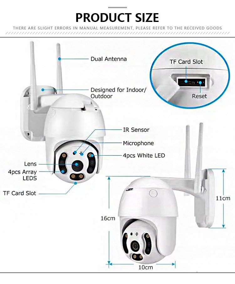 OBROTOWA KAMERA ZEWNĘTRZNA IP FULL HD ZOOM x4